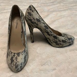 Call It Spring 7.5 cream lace high heels